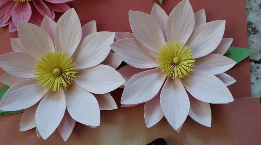64b208fe9a1644b584baee1acc289bfa simply paper crafts A top down image of paper flower crepe