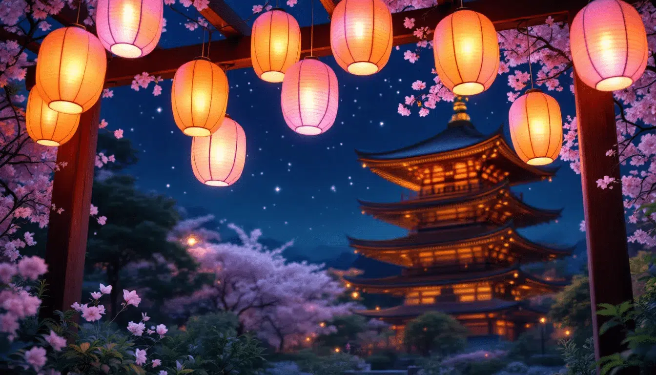 Stylish rice paper lanterns showcased in a decorative setting