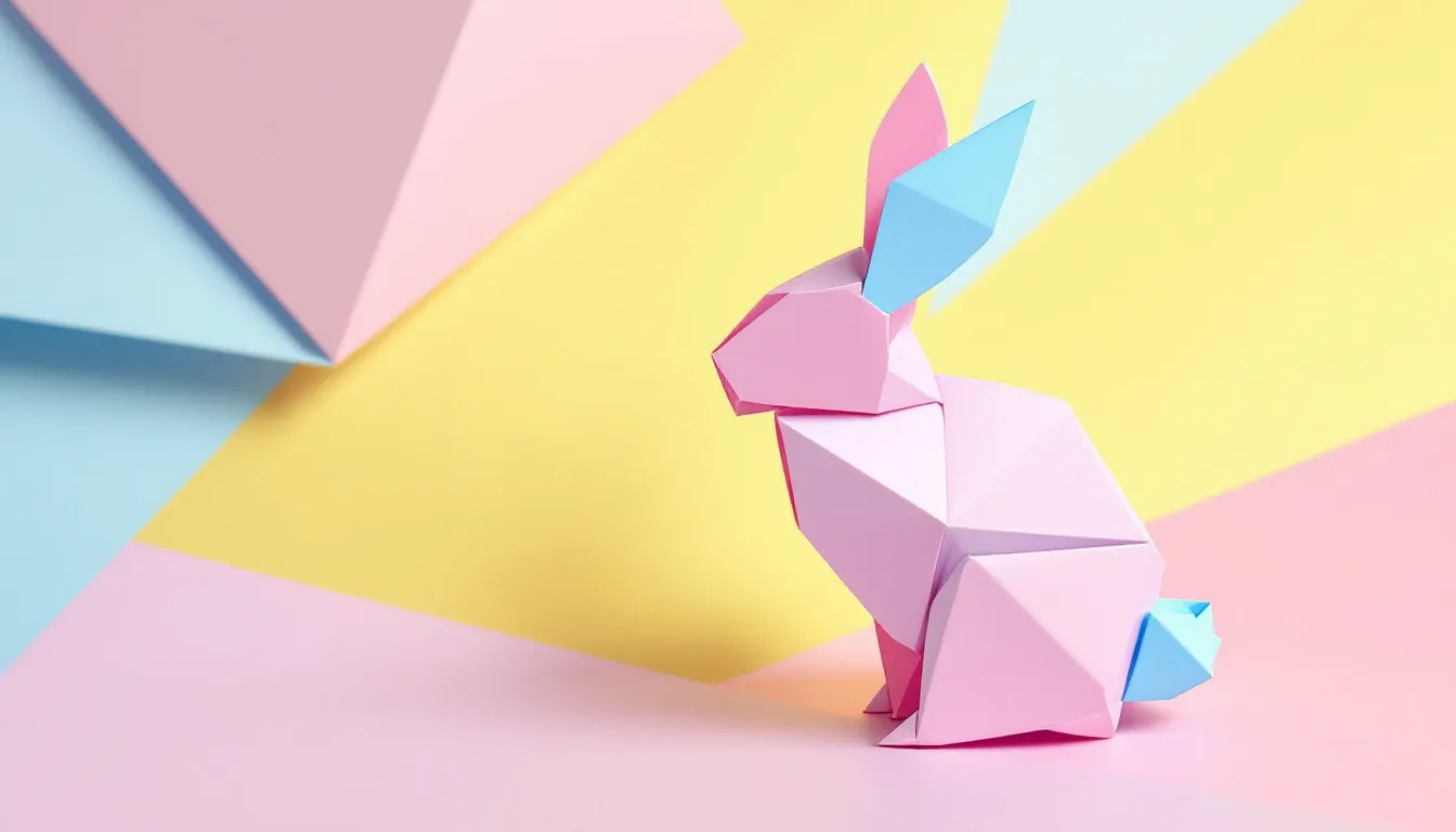 7c3afe5d1d2243799922d521d7bc663d simply paper crafts An adorable origami bunny created from colorful paper