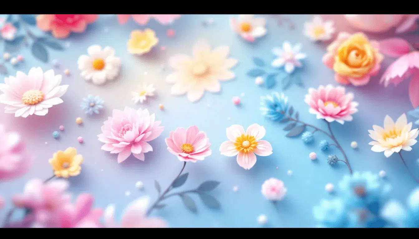 An assortment of colorful floral aesthetic stickers designed for vinyl application featuring vibrant flowers and cheerful designs that evoke good vibes These stickers are perfect for decorating water bottles journals and other personal items adding a touch of happiness and love to everyday life