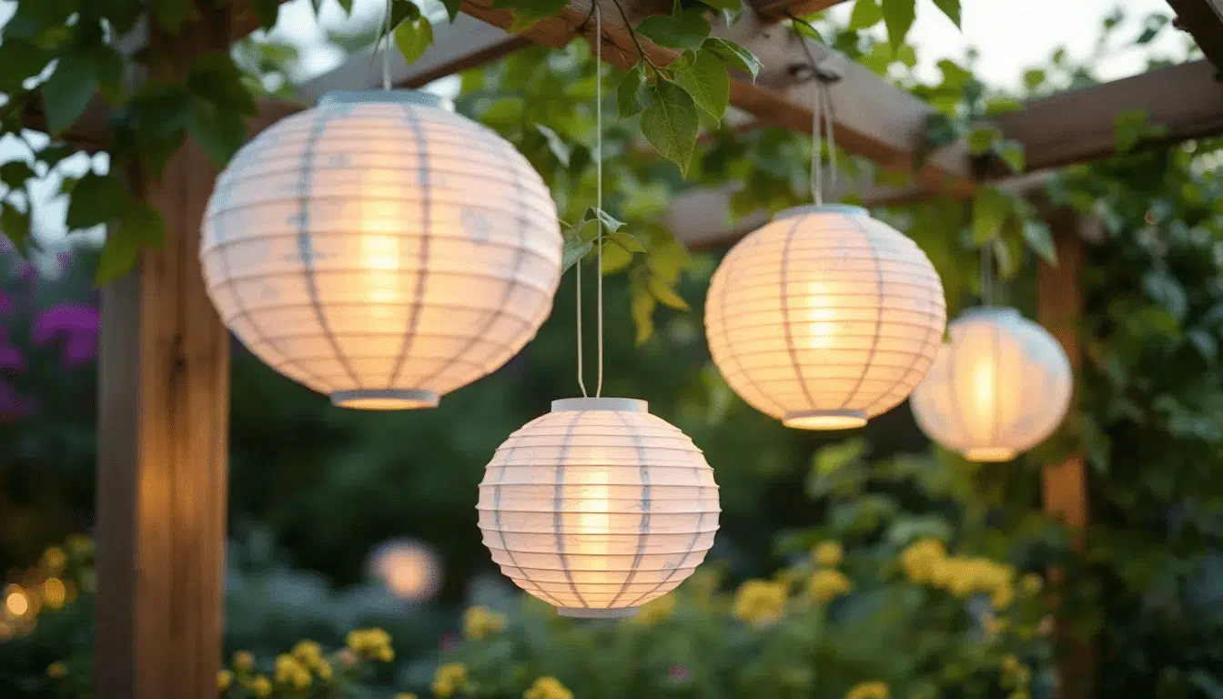 A collection of premium fine line paper lanterns in various colors and sizes designed for decorative purposes These extra sturdy paper lanterns are perfect for adding a stylish touch to parties and home decor ready to hang and illuminate any space