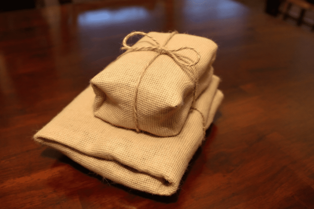 Image simply paper crafts Burlap wrapped presents