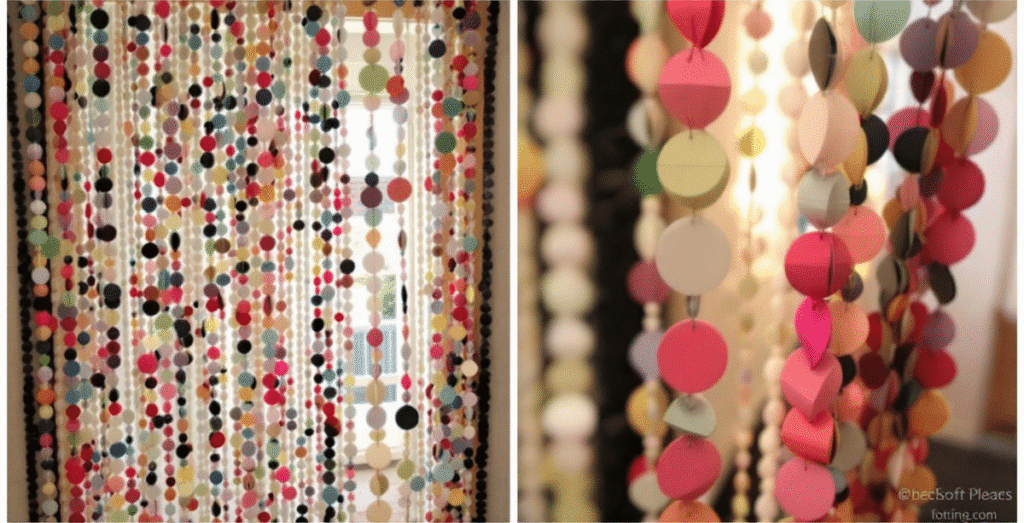Image simply paper crafts Lots of paper beads created like a curtain