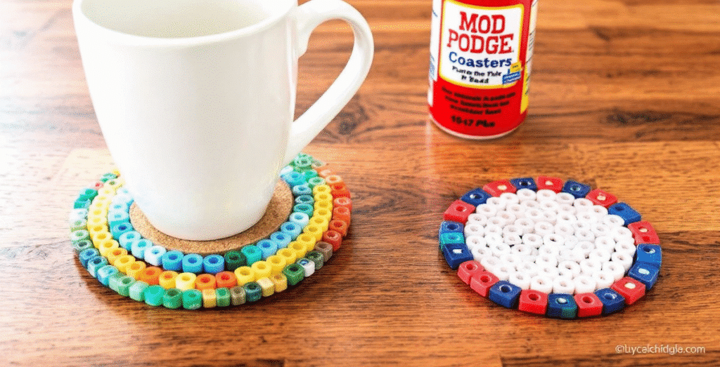 Image simply paper crafts Coasters made from apaper beads