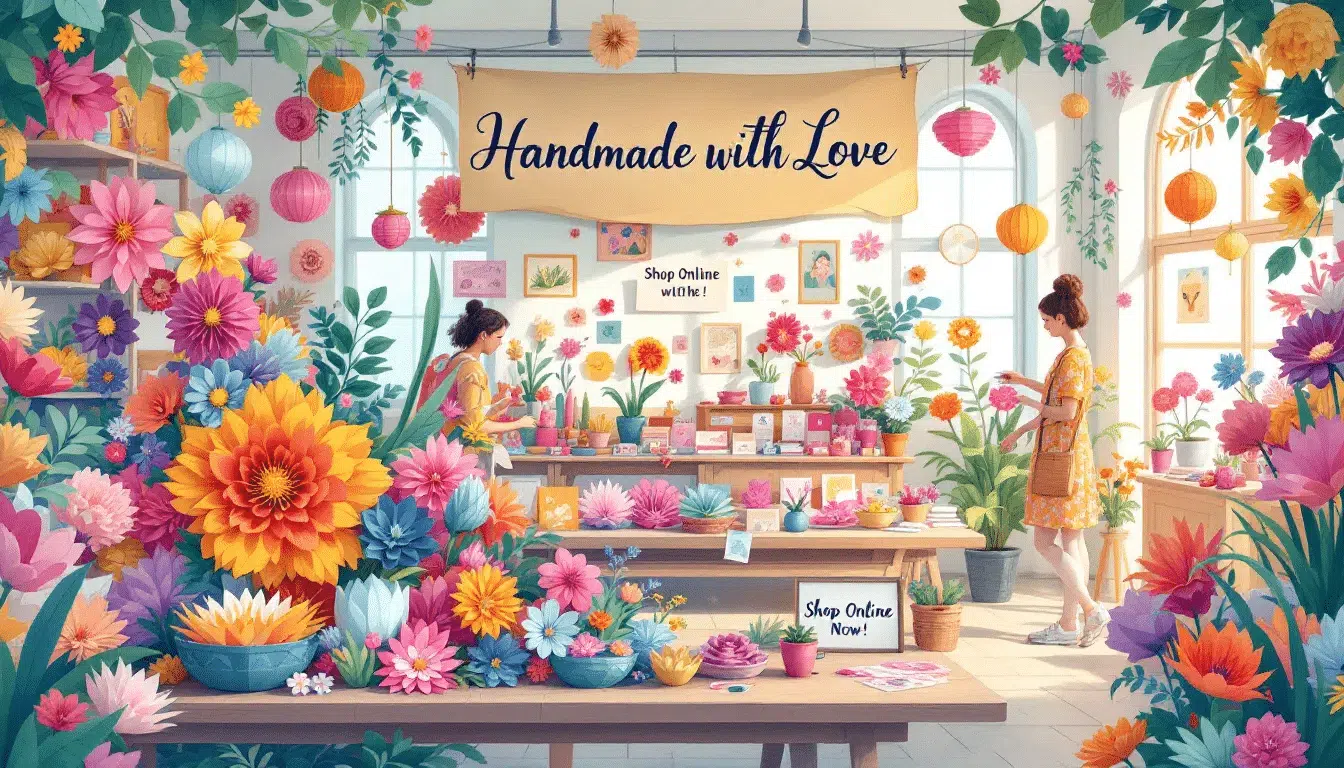 A visual representation of selling paper crafts online highlighting e commerce strategies