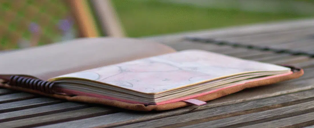 Sketch book simply paper crafts Sketch book on wooden outdoor table