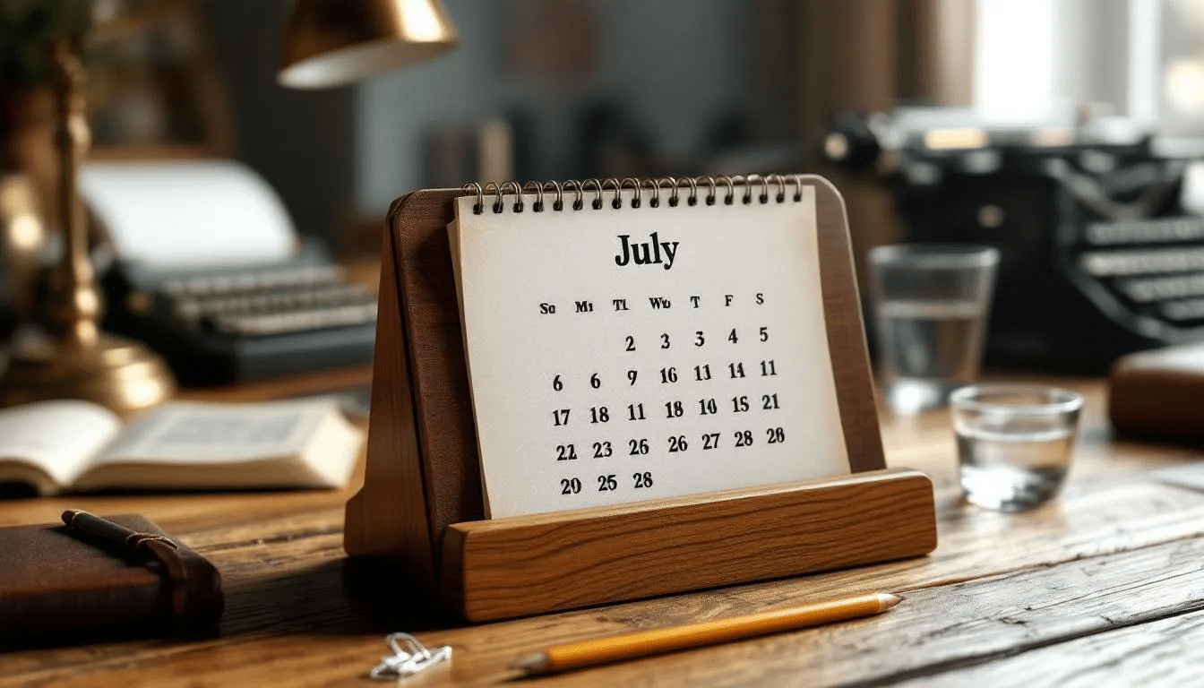 A photorealistic image of a calendar displaying vibrant colors and detailed designs, showcasing various dates and events, symbolizing the endless possibilities for planning and creativity in life. This calendar serves as an inspiration for organizing birthdays, school events, and other special occasions.