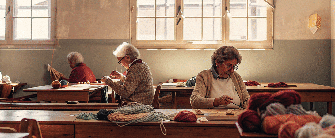 Crafts for the elderly simply paper crafts Elderly women working on crafts