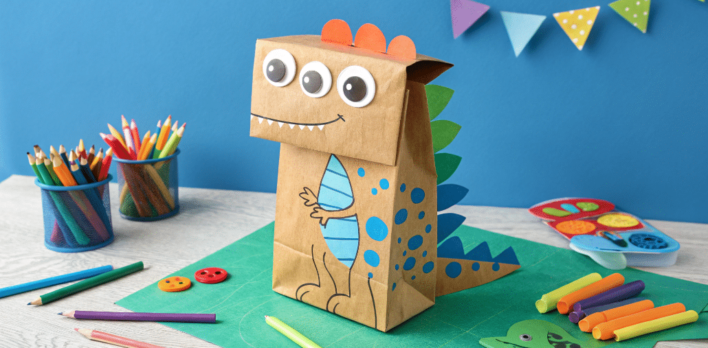 Dinosaur Puppet Paper Bag: Creative Craft for Fun Kids Activities