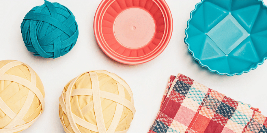 Eco friendly crafts simply paper crafts The image showcases a variety of eco friendly crafts made from recycled materials including colorful reusable dryer balls crafted from fabric scraps and vibrant reusable bowl covers These zero waste projects highlight the creativity and sustainability of transforming waste items into functional and beautiful household products