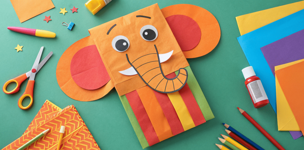 Creative Elephant Paper Bag Puppet: Easy Craft Guide for Kids