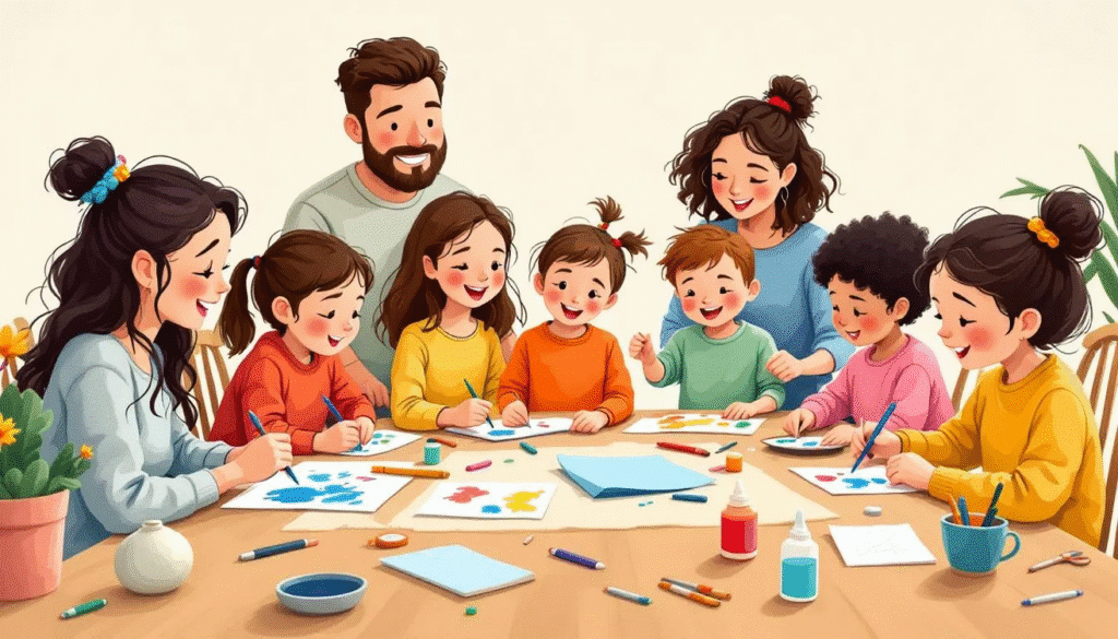 Fun crafting for all ages simply paper crafts People of different ages enjoying crafting together