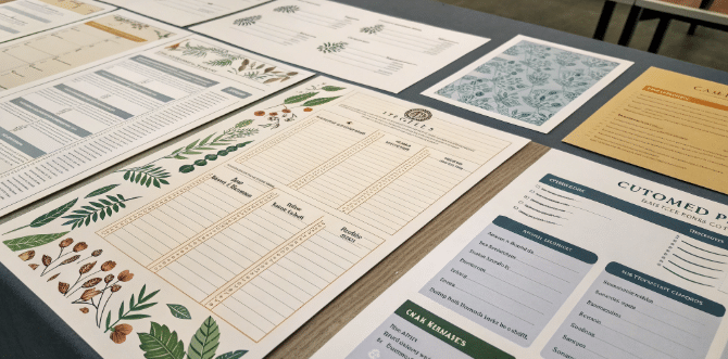 Options for printed paper sheets simply paper crafts A variety of customized printed paper sheets displayed on a table