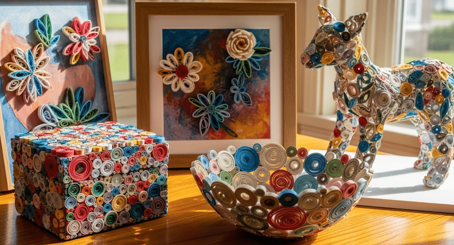 Paper twists into art projects simply paper crafts Art projects incorporating paper twists for creative decoration