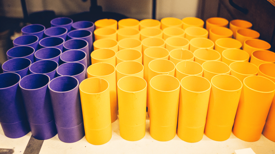 Purple yellow paper towel tube simply paper crafts A collection of various paper towel tubes ready for crafting