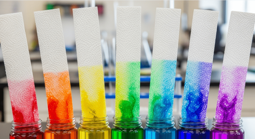 Rainbow paper towel simply paper crafts Colored water moving through paper towels in a rainbow science project