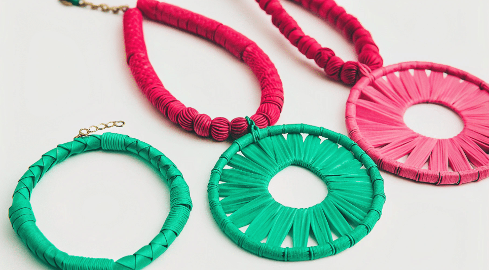Rolled paper jewelry simply paper crafts A collection of colorful rolled paper jewelry pieces