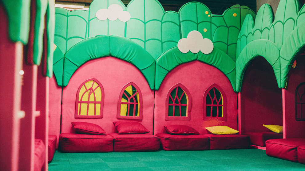 Story inspired room decor simply paper crafts A creatively decorated room inspired by storybook themes featuring wall art and playful furniture