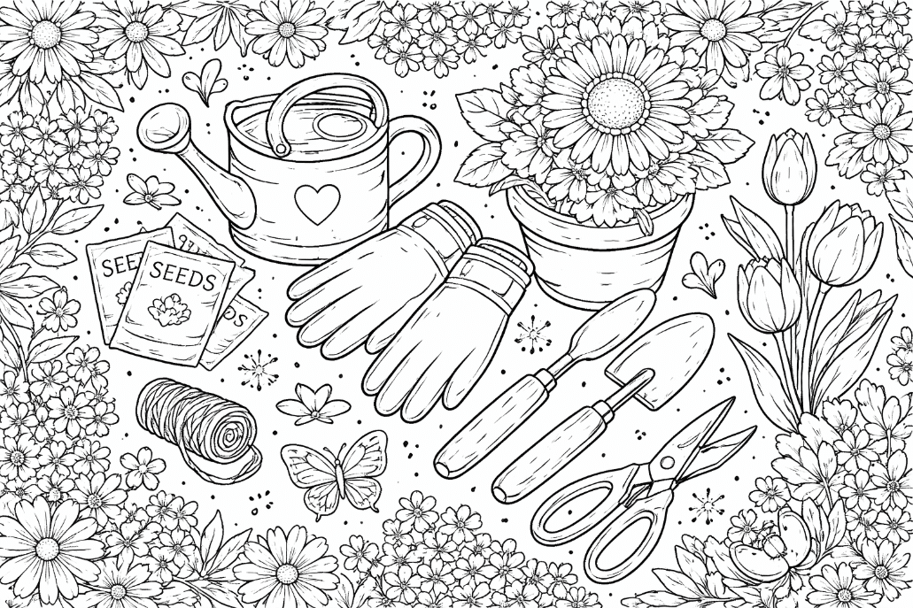 Flower line art A line art of flowers