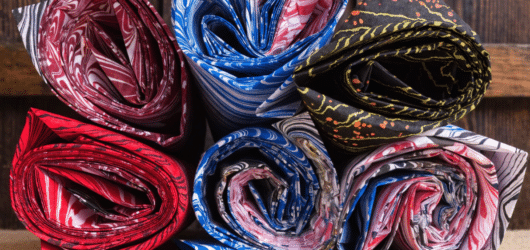 French marbled paper Different colored french marbled paper rolled up