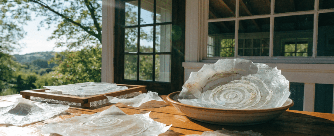 How to dry homemade paper Paper being dried in the outdoors