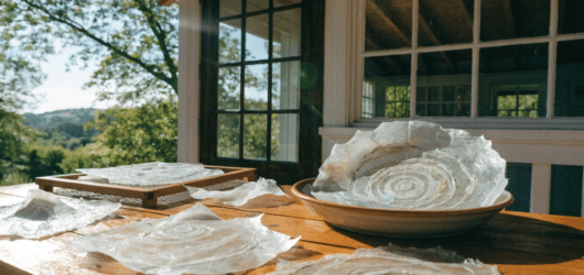 How to dry homemade paper Paper being dried in the outdoors