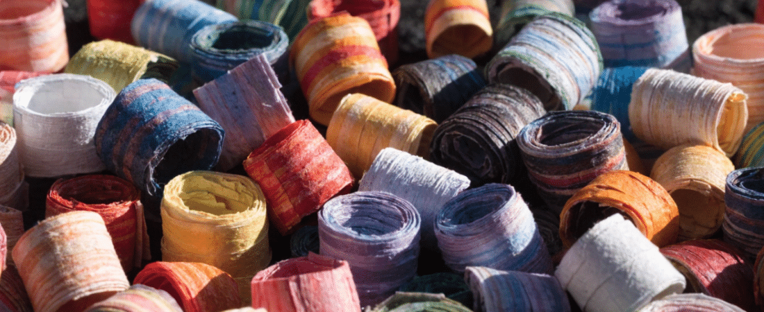Paper beads Colorful paper beads closeup image