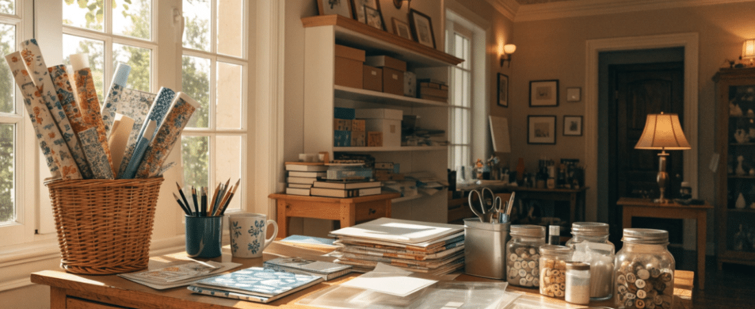 Paper arts on a table