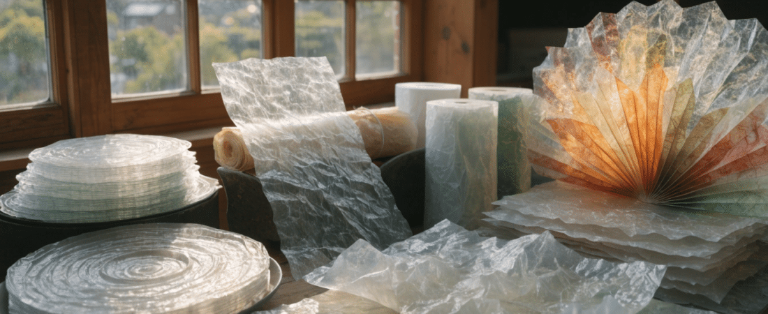 Washi paper Washi paper on a table