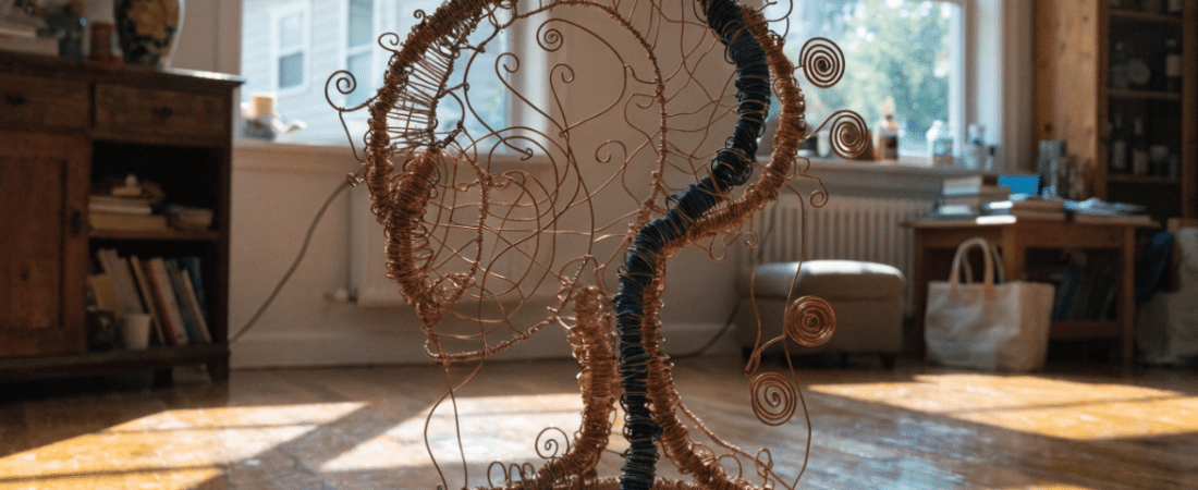 Wire armature for paper mache A Wire Armature in a room