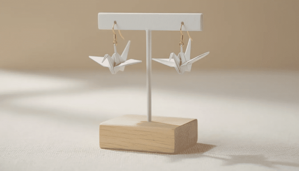Image A pair of paper crane earrings