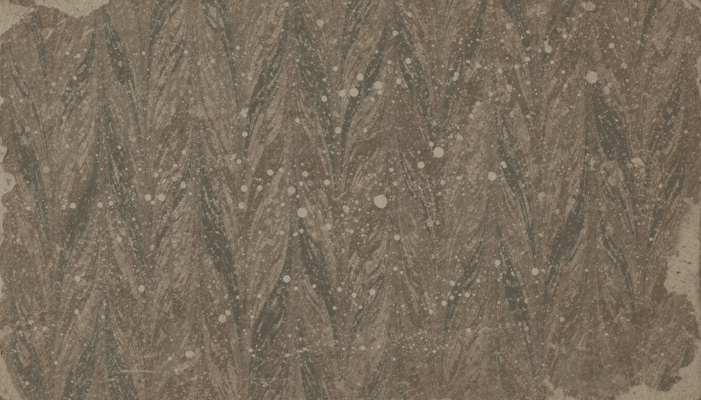 Image The image showcases an antique straight pattern marbled paper characterized by elongated feathery shapes in vibrant colors overlaid with distinctive fine white dots that create a stippled effect This historical design reminiscent of natural stone features flowing veins and scattered speckling embodying the elegance of western marbled patterns from the th century