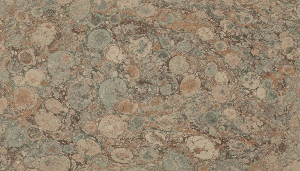 Image The image showcases a vibrant Turkish pattern on marbled paper featuring rounded spots in various colors that closely resemble tiny stones This organic design characterized by its small grain texture and random drop sizes highlights the beauty of traditional marbling techniques