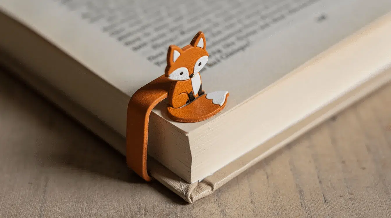 91aea859 02bb 4627 b408 826ee9ebba90 A corner bookmark shaped like a cute fox is perched on an open book page showcasing the art of paper folding This playful origami model is perfect for beginners and adds a charming touch to any reading experience