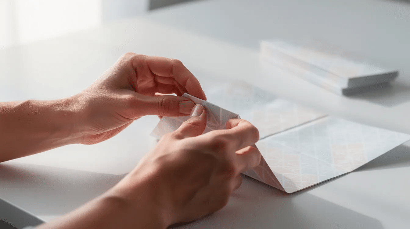 3810b04d 98ae 4e44 9597 ec7e4dbfc545 The image shows hands skillfully folding a square sheet of colorful patterned paper on a clean desk demonstrating the steps of creating a classic origami box with lid This visual highlights the intricate folds and creases as part of an origami box tutorial perfect for beginners looking to craft small gifts