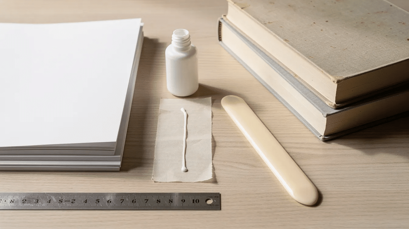 495cb016 d345 4230 a639 1c74ea23f001 A craft table is filled with various materials including sheets of high quality cardstock paper glue a ruler a bone folder and heavy books providing a workspace for creating cards and other premium projects The assortment of paper types suggests a focus on card making with options for thicker cardstock and different dimensions to suit various crafting needs